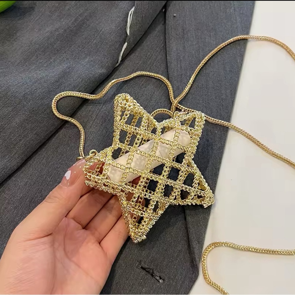 Gold Mini Star Cage Purse